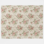 Romantische  Bloemen Gezellige Shabby Chic Charm Fleece Deken (Voorkant (Horizontaal))