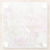 Romantische Bloemen Glas Onderzetter Roze Daisy (Achterkant)