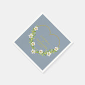 Romantische Bloemen Hart Huwelijk Servet (Hoek)