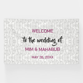 Romantische Bloemen Huwelijk Welkom Banner