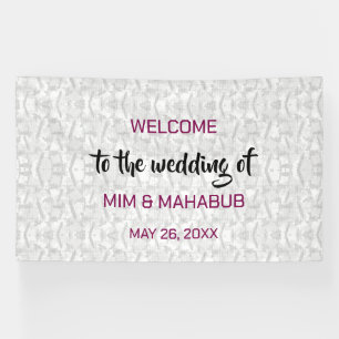 Romantische Bloemen Huwelijk Welkom Banner