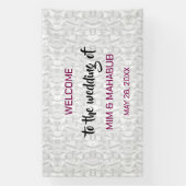 Romantische Bloemen Huwelijk Welkom Banner (Verticaal)