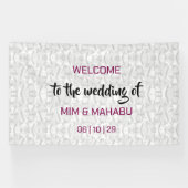 Romantische Bloemen Huwelijk Welkom Banner (Horizontaal)