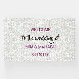 Romantische Bloemen Huwelijk Welkom Banner