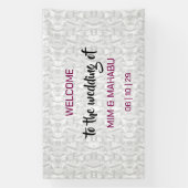 Romantische Bloemen Huwelijk Welkom Banner (Verticaal)