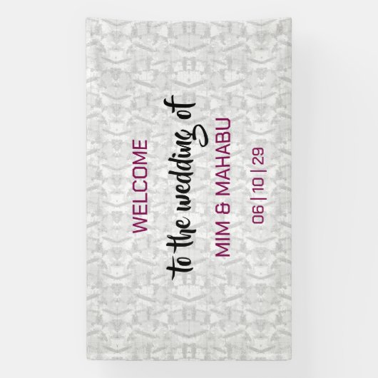 Romantische Bloemen Huwelijk Welkom Banner (Verticaal)