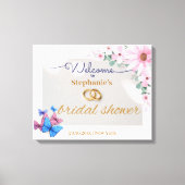 Romantische Bloemen Huwelijk Welkom Poster Canvas Afdruk (Voorkant)