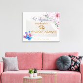 Romantische Bloemen Huwelijk Welkom Poster Canvas Afdruk (Insitu (Woonkamer))