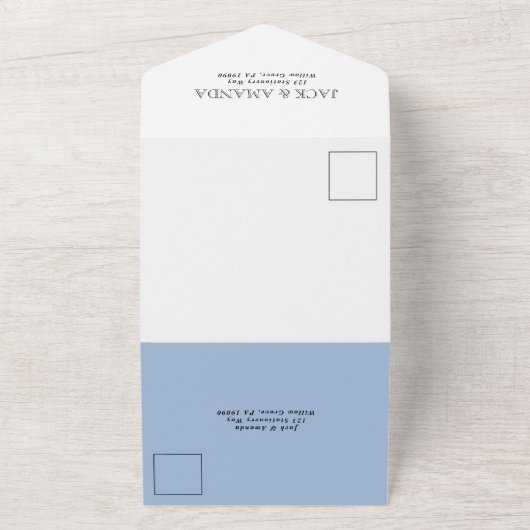 Romantische Bloemen Huwelijksuitnodiging alles in All In One Uitnodiging (Buitenkant)