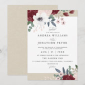 Romantische Bloemen Huwelijksuitnodiging Kaart (Voorkant / Achterkant)