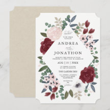 Romantische Bloemen Huwelijksuitnodiging