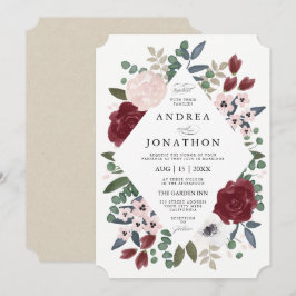 Romantische Bloemen Huwelijksuitnodiging Kaart