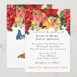 Romantische  Bloemen Huwelijksuitnodiging Kaart