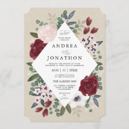 Romantische Bloemen Huwelijksuitnodiging Kaart