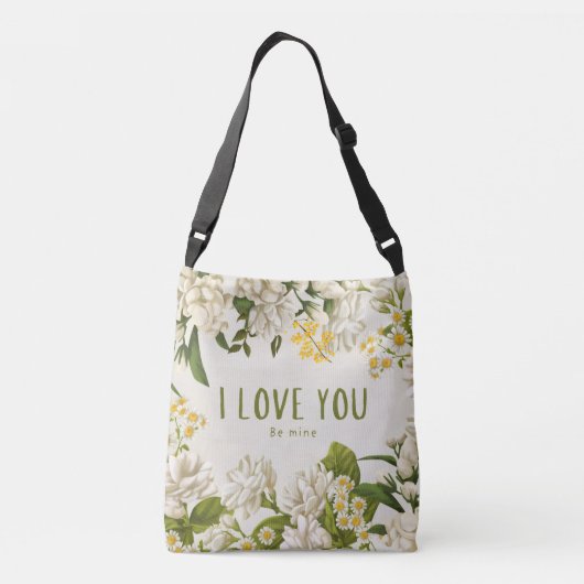Romantische Bloemen I Love You Be Mine Cross Body  Crossbody Tas (Achterkant)
