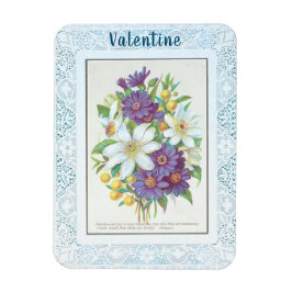 Romantische  Bloemen Kant Border Valentijn Magneet
