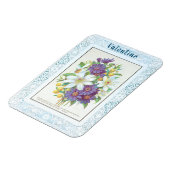 Romantische Bloemen Kant Border Valentijn Magneet (Linkerzijde)
