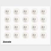 Romantische bloemen kant monogram sticker (Vel)