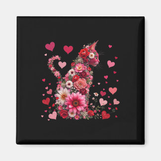 Romantische Bloemen Kat Liefhebbers Natuur Hart Va Magneet