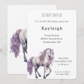 Romantische Bloemen Lavendel Witte Paard Verjaarda Kaart (Voorkant / Achterkant)