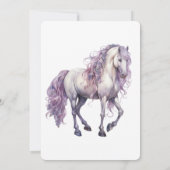 Romantische Bloemen Lavendel Witte Paard Verjaarda Kaart (Achterkant)