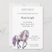 Romantische Bloemen Lavendel Witte Paard Verjaarda Kaart (Voorkant)