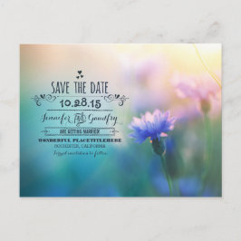 Romantische Bloemen Leuk Save The Date briefkaarte Aankondigingskaart