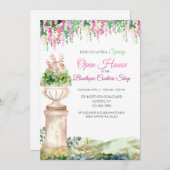 Romantische Bloemen met Urn Uitnodiging (Voorkant / Achterkant)