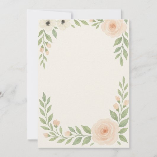 Romantische Bloemen met zachte perzik en ivoren bl Kaart (Achterkant)