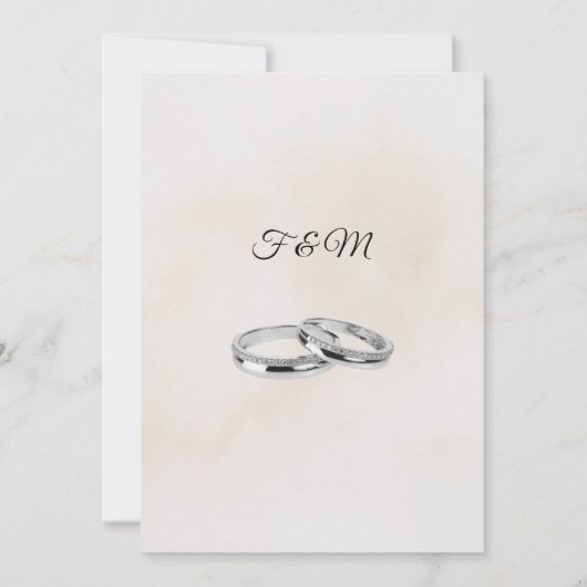 Romantische bloemen & minimalistische elegante bru kaart (Achterkant)