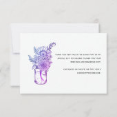 Romantische bloemen moderne script bruidsshower bedankkaart (Achterkant)