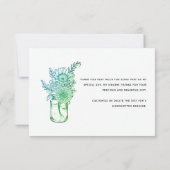 Romantische bloemen moderne script bruidsshower bedankkaart (Achterkant)