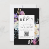 Romantische Bloemen Moody Dark Website Trouwen RSVP Kaartje (Voorkant)