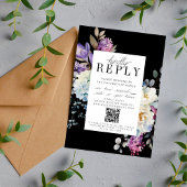 Romantische Bloemen Moody Dark Website Trouwen RSVP Kaartje