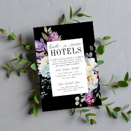 Romantische Bloemen Moody Donkere Bloemen Huwelijk Informatiekaartje