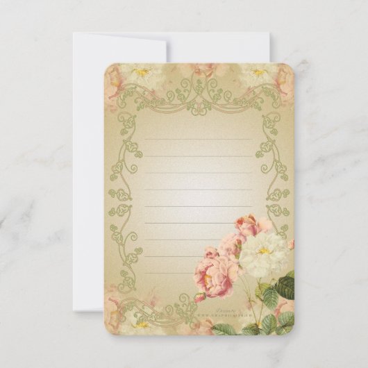 Romantische Bloemen - Notitiekaart Kaart (Voorkant)