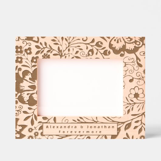 Romantische Bloemen Pas getrouwd bruiloft Gegraveerde Lijstjes (Voorkant)