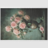 Romantische Bloemen, Peony Rozen, Blush Pink & Eme Tissuepapier (Voorkant)