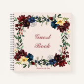 Romantische bloemen personaliseren gastenboek notitieboek (Voorkant)