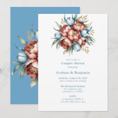 Romantische bloemen: pioenen en tulpen paren douch kaart (Voorkant / Achterkant)