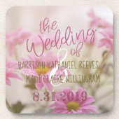 Romantische Bloemen Plastic Onderzetter Set Roze D (Voorkant)