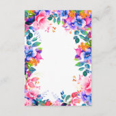 Romantische Bloemen Regenboog Ombre Trouwdetails Informatiekaartje (Achterkant)