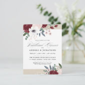 Romantische Bloemen Repetitie diner uitnodigen Kaart (Staand voorkant)