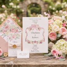 Romantische bloemen rond Crest Botanische Trouwloc