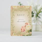 Romantische bloemen - RSVP-kaart RSVP Kaartje (Staand voorkant)