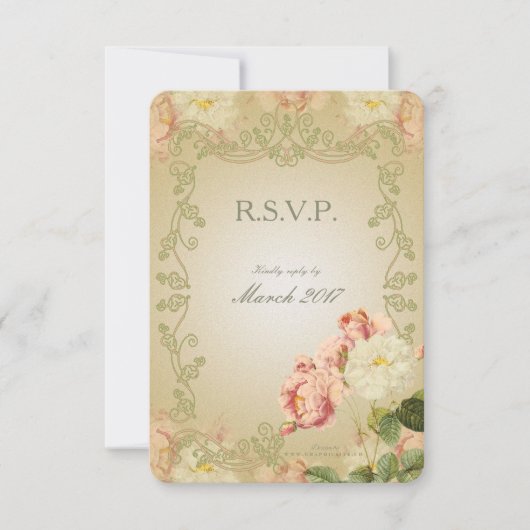 Romantische bloemen - RSVP-kaart RSVP Kaartje (Voorkant)