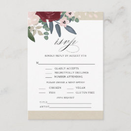 Romantische Bloemen RSVP met Menu