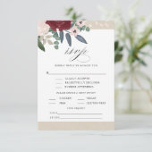 Romantische Bloemen RSVP met Menu (Staand voorkant)