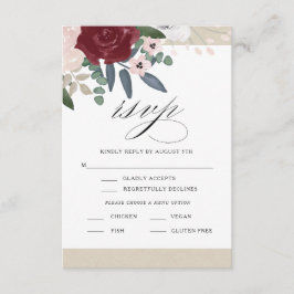 Romantische Bloemen RSVP met Menu