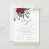 Romantische Bloemen RSVP met Menu (Voorkant)